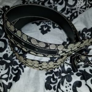 Black & Gray monogrammed Coach belt